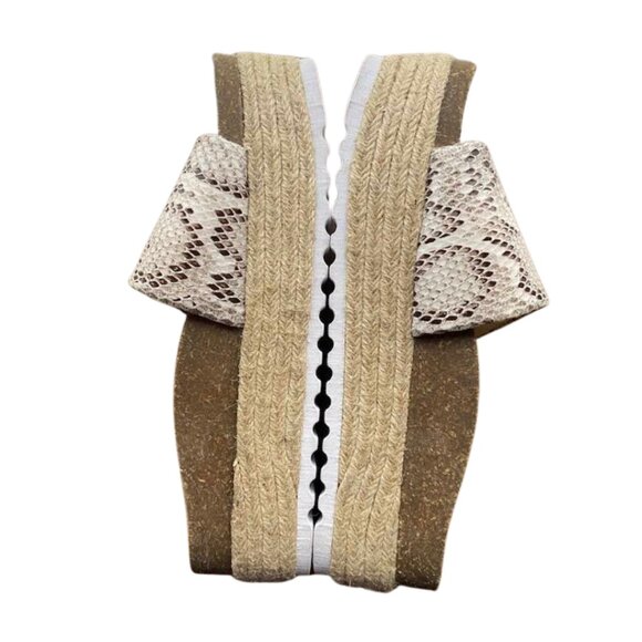 Dirty Laundry Snake Print Slide Sandals - Tan and Cream - Picture 2 of 14